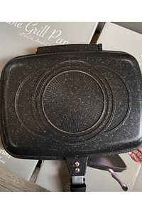 Double Grill Pan 34 Cm Çift Taraflı Tava - Ayrılabilen Ikiz Balık Tavası Buharda Tavuk ürün fotoğrafı