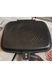 Double Grill Pan 34 Cm Çift Taraflı Tava - Ayrılabilen Ikiz Balık Tavası Buharda Tavuk ürün fotoğrafı