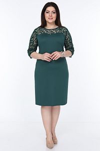 Yeşil Floklu Elbise 15c-1034 ürün fotoğrafı