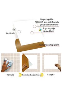 Kendinden Yapışkanlı Düz Beyaz Desenli Pvc Karo 30x30 Cm (11 ADET) 1m2 ürün fotoğrafı