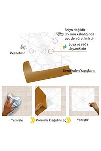 Kendinden Yapışkanlı Kesilebilir Mermer 010 Desenli Pvc Karo 30x30 Cm (11 ADET) 1m2 ürün fotoğrafı