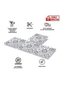 Kendinden Yapışkanlı Geometrik 019 Karma Desenli Pvc Karo 30x30 Cm (11 ADET) 1m2 ürün fotoğrafı