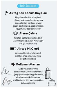 Smart Finder Airtag Akıllı Takip Cihazı - Android ve İos Uyumlu (Anahtarlık Hediye) ürün fotoğrafı
