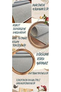 Boncuk Gri Kaymaz Taban Oda Salon Koridor Mutfak Halı Yolluk ürün fotoğrafı