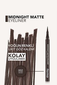 Mat Likit Kalem Eyeliner (KAHVE) - Midnight Matte Eyeliner - 002 Brown - 8690604641659 ürün fotoğrafı