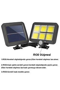 120 Cob Led 4,70 Metre Kablolu Solar Panel Güneş Enerjili 3 Mod Duvar Lambası ürün fotoğrafı
