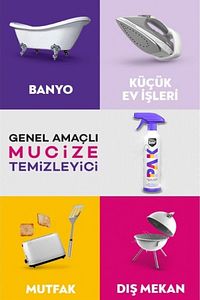 Pak 500 ml Mucize Köpük Temizleyici Sprey Yağ Sökücü Yüzey Temizleyici Parlatıcı Paksprey1li ürün fotoğrafı