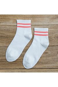 Unisex Beyaz Koton Ekonomik Desenli Tenis Çorap 8 Çift Klasik ürün fotoğrafı
