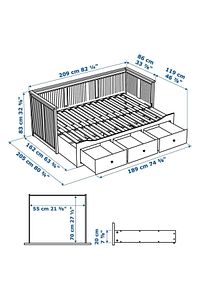 Hemnes 80x200 cm Açılabilir Divan Ve Saklama Alanı, Beyaz, Divan, Bazalı, Çekyat - EREGANTO ürün fotoğrafı
