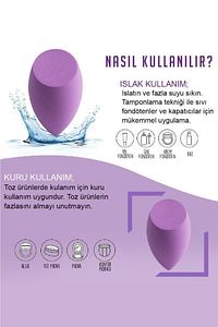 4'lü Standlı Makyaj Süngeri Seti Mor Renk ürün fotoğrafı