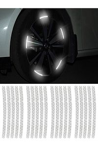 24'lü Jant Reflektörlü Sticker Işıldak Parlak Yapıştırcı Oto Aksesuar ürün fotoğrafı