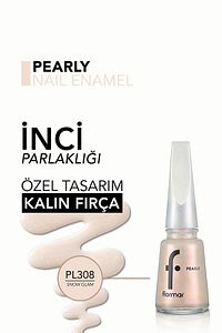 Sedefli Parlak Oje (BEYAZ) - Pearly Nail Enamel - Pl308 Snow Glam - 8682536035446 ürün fotoğrafı