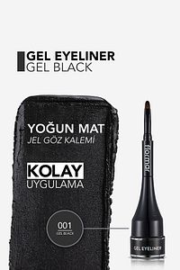 Özel Fırça Başlıklı Yoğun Pigmentli Mat Jel Eyeliner-gel Eyeliner-001 Gel Black-8690604591879 ürün fotoğrafı