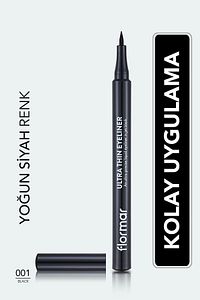 Ultra Ince Uçlu Eyeliner (SİYAH) - Ultra Thin Eyeliner - 001 Black - 8690604478491 ürün fotoğrafı