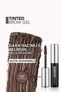 Sudan Etkilenmeyen Kaş Maskarası (AÇIK KAHVE) - Tinted Brow Gel - 002 Light Brown - 8682536034760 ürün fotoğrafı