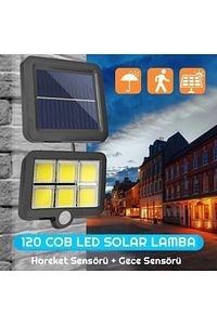 120 Cob Led 4,70 Metre Kablolu Solar Panel Güneş Enerjili 3 Mod Duvar Lambası ürün fotoğrafı