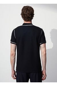 Jakarlı Siyah Erkek Polo T-shirt Vıdar ürün fotoğrafı