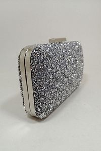 Yakamoz Kadın Gümüş Taşlı Abiye Clutch Portföy Çanta ürün fotoğrafı