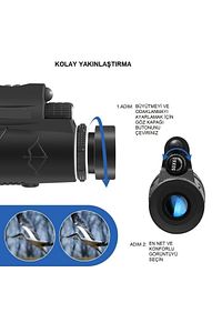 100x80 Zoom Lazer Işıklı El Fenerli Hd Teleskop Dürbün ürün fotoğrafı