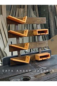 Şaraplık Ahşap Şaraplık Dekoratif Özel Üretim60x60 4 şise 4 kadeh ürün fotoğrafı