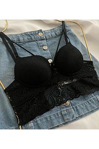 Yarım Destekli Dantelli Siyah Bralet Sütyen Külot Takım - Kadın I?ç Giyim ürün fotoğrafı