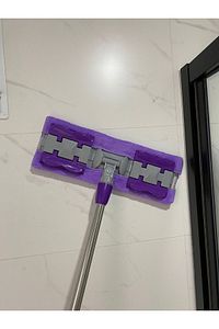 ( 1 Adet Yedek Bez Hediyeli ) Yer Mopu Fayans Duvar Yüzey Temizlik Mikrofiber Mandallı Mop ürün fotoğrafı