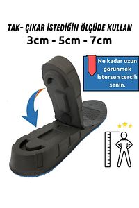 7 Cm Boy Uzatıcı Tabanlık Ünisex Geliştirilmiş Özel Üretim Gizli Topuk Yükseltici ürün fotoğrafı