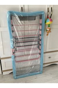 Pembe Renkli Kanatlı Kurutmalık Elbise Çamaşır Kurutmalığı Kalın Borulu Çamaşır Teli ürün fotoğrafı