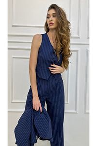 Çizgi Desenli Pantolon Ceket Yelek 3 lü Takım Elbise ürün fotoğrafı