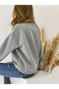 Essentials Antrasit Oversize Sweatshirt ürün fotoğrafı