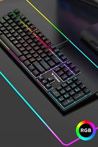 Tk-05 Kablolu Mekanik Blue Switch Rgb Işıklı Gaming Klavye Siyah ürün fotoğrafı