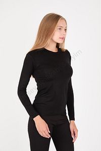 Sıfır Yaka Uzun Kollu Siyah Beyaz Esnek Likralı Penye Badi Body ürün fotoğrafı