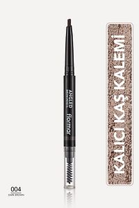 İki Uçlu Açılı Kaş Kalemi ve Kaş Fırçası (Koyu Kahve) - Angled Brow Pencil - 004 - 8690604572069 ürün fotoğrafı