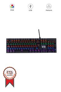 Tk-05 Kablolu Mekanik Blue Switch Rgb Işıklı Gaming Klavye Siyah ürün fotoğrafı