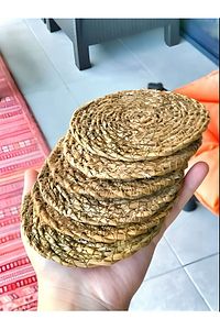 6 Adet %100 Doğal Hasır El Örmesi Bardak, Kupa, Mum Altlığı Yuvarlak 10 Cm Glrshop ürün fotoğrafı