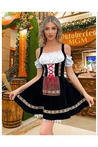 Siyah Alman Kostümü Biracı Alman Kız Kostümü Oktoberfest Kostümü ürün fotoğrafı