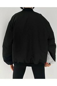 Unisex Siyah Oversize Bomber Ceket ürün fotoğrafı