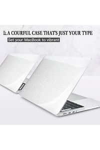Macbook Air 13.3 (M1 ÇİP) A1932 A2179 A2337 Uyumlu Simli Şeffaf Koruyucu Kılıf Crystal Star ürün fotoğrafı