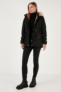 Regular Fit Suni Kürklü Kapüşonlu Parka Parka 6403319 ürün fotoğrafı