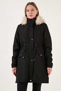 Regular Fit Suni Kürklü Sabit Kapüşonlu Parka PARKA 6403346 ürün fotoğrafı