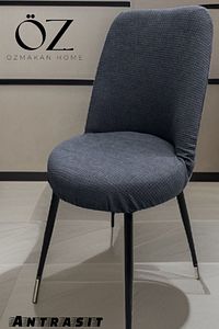 Oval Sandalye Kılıfı ,sandalye Örtüsü Likralı , Lastıklı , Yıkanabılır 1 Adet Antrasit Renk ürün fotoğrafı
