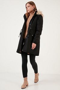 Regular Fit Suni Kürklü Sabit Kapüşonlu Parka PARKA 6403346 ürün fotoğrafı