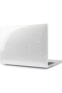 Macbook Air 13.3 (M1 ÇİP) A1932 A2179 A2337 Uyumlu Simli Şeffaf Koruyucu Kılıf Crystal Star ürün fotoğrafı