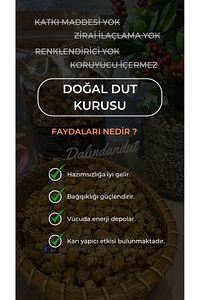Yeni Mahsül Doğal Kurutulmuş Organik Dut Kurusu ( Yerli) 500gr ürün fotoğrafı