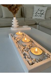 Tabaklı Beton Mumluk ( Mumlar Dahil Degildir) ürün fotoğrafı