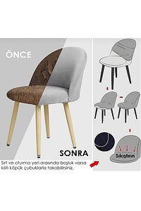 Oval Sandalye Kılıfı ,sandalye Örtüsü Likralı , Lastıklı , Yıkanabılır 1 Adet Antrasit Renk ürün fotoğrafı