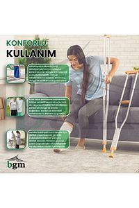 Koltuk Değneği 1 Çift Yüksek Kalite Ortopedik Yürüme Desteği Değneği ürün fotoğrafı