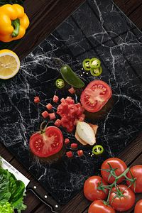 Cam Kesme Tahtası Ve Sunumluk Siyah Beyaz Mermer Desenli 20x30cm ürün fotoğrafı