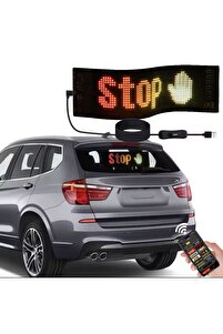 Led 9cmx37cm Kayan Yazı Emoji Panel Kişiselleştirilebilir Telefon App Kontrollü Uzaktan Kumandalı ürün fotoğrafı