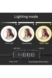 Bluetooth Kumandalı 10 Inç Ring Light Youtuber Selfie Işığı 2.1 Metre Tripod 26 Cm Halka ürün fotoğrafı